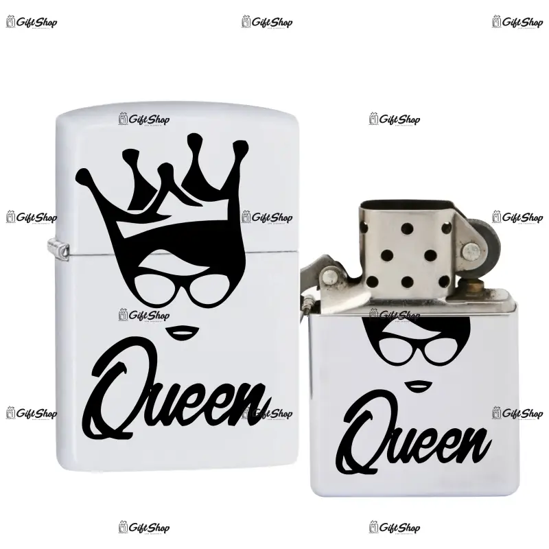 Queen, bricheta metalica gravata laser cu mesaj